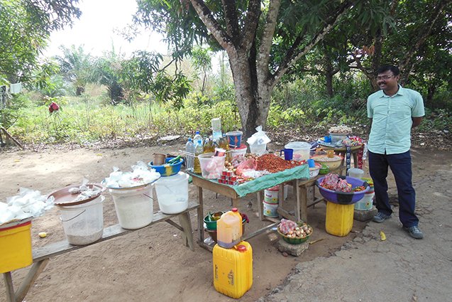 At a roadside shop run by a woman at Newton, Sierra Leone